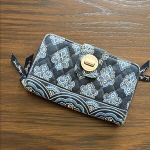 Vera Bradley Blue Quilted Turn Lock Wallet